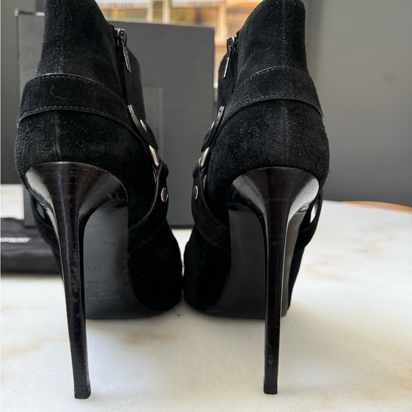 Saint Laurent Paris ankle boots suede with chain authentic - Picture 13 of 16